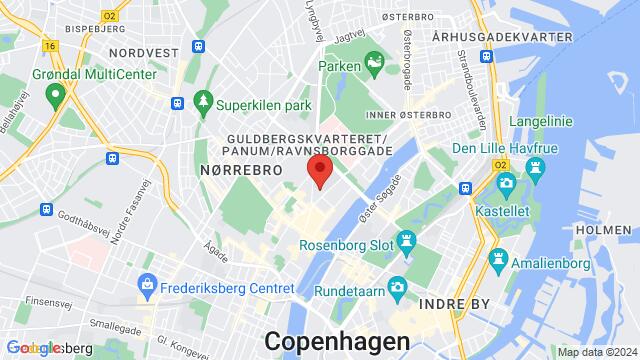 Map of the area around Blegdamsvej 1B, 2200 København N, Danmark,Copenhagen, Copenhagen , SK, DK
