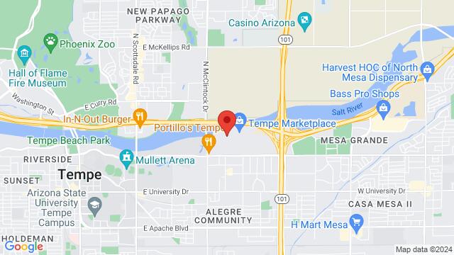 Map of the area around Dave and Busters – Tempe, 2000 East Rio Salado Parkway, Tempe, AZ 85281, Tempe, AZ, 85281, United States