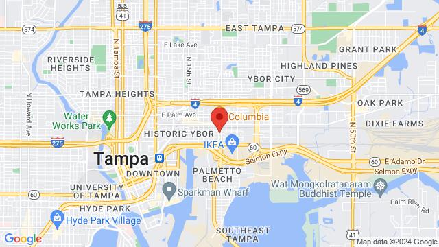 Map of the area around Gasparilla Distillery & Cocktail Bar, 2102 East 4th Avenue, Tampa, FL 33605, Tampa, FL, 33605, US