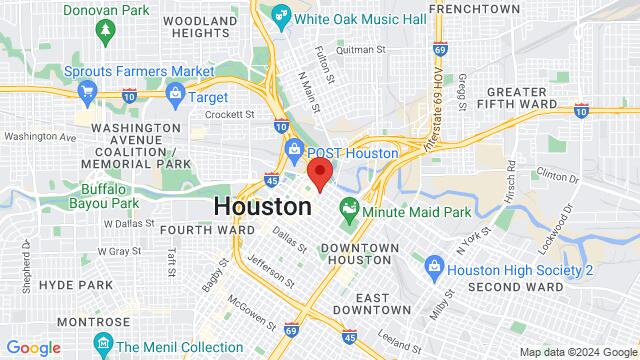 Map of the area around 1012 Congress st, Houston, TX, US