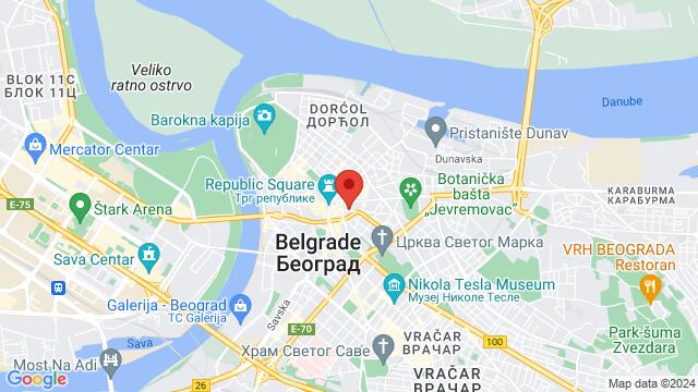 Map of the area around Makedonska , Belgrade ,