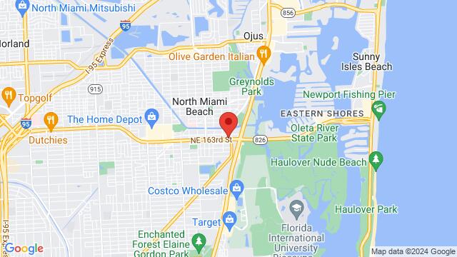 Map of the area around Miami Dance Center, 2165 Northeast 163rd Street, North Miami Beach, FL 33162, North Miami Beach, FL, 33162, United States