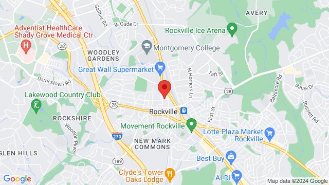 Map of the area around The Spot – Rockville, 255 N Washington St, Rockville, MD, 20850, United States