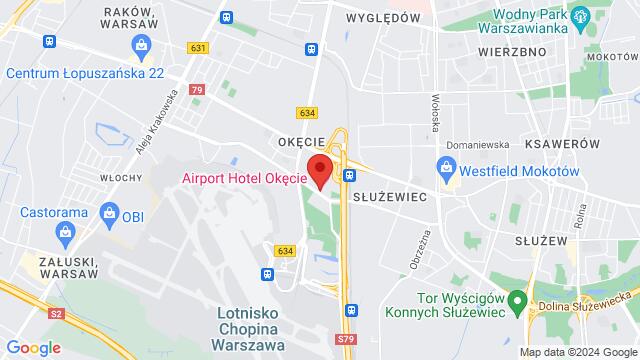 Map of the area around Airport Hotel Okęcie, ul, Komitetu Obrony Robotników 24, 02-148 Warszawa, Poland