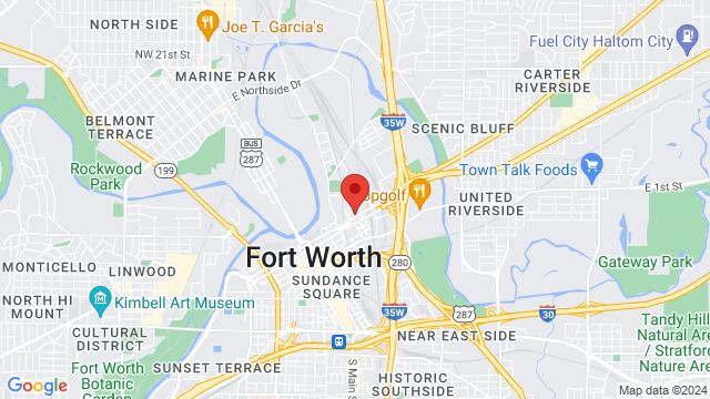 Map of the area around Luna Azul, 1117 E. Belknap St, Fort Worth, TX, United States