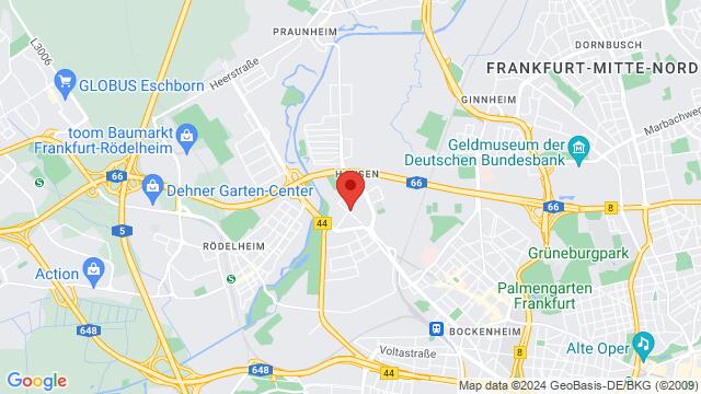 Karte der Umgebung von Bachmannstraße 2-4, 60488 Frankfurt am Main (4JJG+HF Frankfurt am Main)