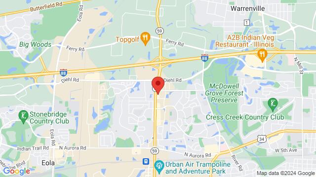 Map of the area around MZ Bar, 1550 Illinois Rte 59 #156, Naperville, IL, 60563, United States