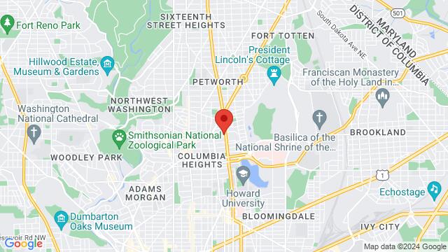 Map of the area around 3400 Georgia Avenue Northwest, 20010, Washington, DC, US