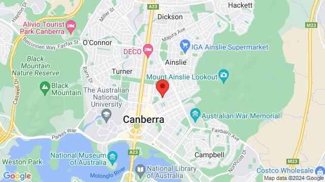 Map of the area around 30 Elouera St, Braddon ACT 2612, Australia,Canberra, Australian Capital Territory, Canberra, CT, AU