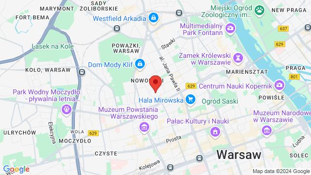 Map of the area around ulica Żelazna 103A, 01-017 Wola, Polska,Warsaw, Poland, Warsaw, MZ, PL