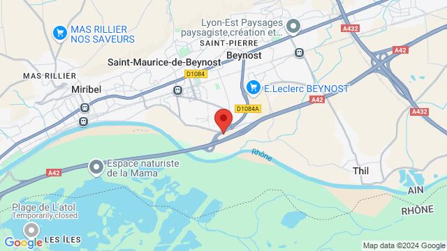 Map of the area around MEA Energies, 01700 Saint-Maurice-de-Beynost, France,Saint-Maurice-de-Beynost, Villeurbanne, RH, FR