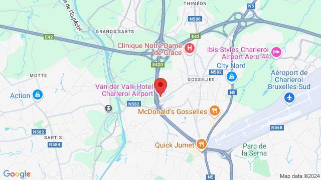 Map of the area around Van der Valk Hotel Charleroi Airport, Chau. de Courcelles 115, 6041 Charleroi, Belgium