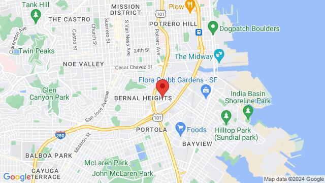 Karte der Umgebung von Dance Fridays, 550 Barneveld, San Francisco, CA 94124, San Francisco, CA, 94124, US