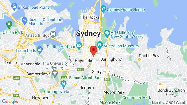 Map of the area around 150 Elizabeth St, 150 Elizabeth St, Sydney, NSW, 2000, Australia