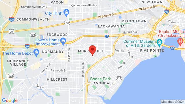 Map of the area around 1080 Edgewood Ave S, Jacksonville, FL 32205-5393, United States,Jacksonville, Florida, Jacksonville, FL, US