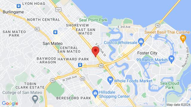 Map of the area around San Mateo Marriott San Francisco Airport, 1770 S Amphlett Blvd, San Mateo, CA 94402, San Mateo, CA, 94402, US