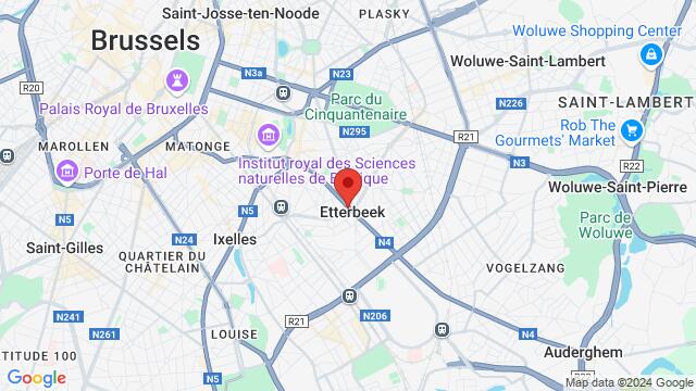 Map of the area around Albert Hall - Etterbeek