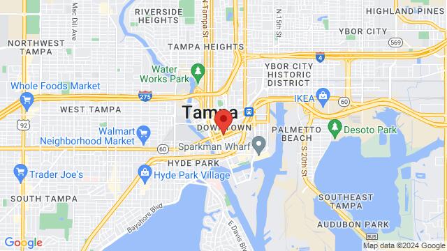 Map of the area around 325 North Florida Avenue, Tampa, FL, US