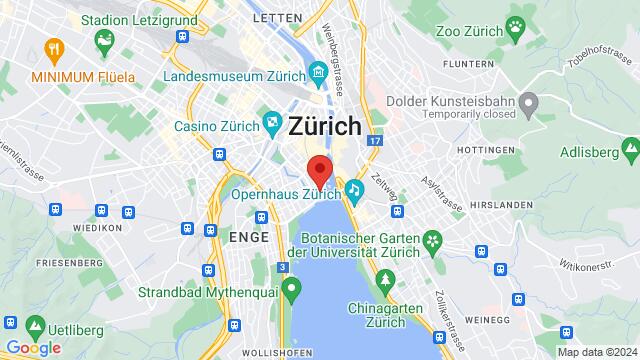 Map of the area around Musikpavillon, Tram Bürklipl., 8001 Zürich, Schweiz