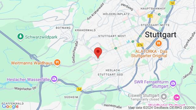 Map of the area around Rotenwaldstraße 154, 70197 Stuttgart, Deutschland,Stuttgart, Germany, Stuttgart, BW, DE