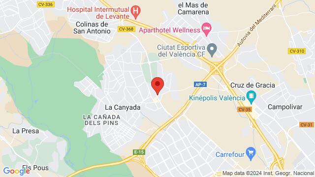 Map of the area around Carrer 602, 1 La Cañada de Paterna, Valencia 46980 (Sala de Baile Vinilo)
