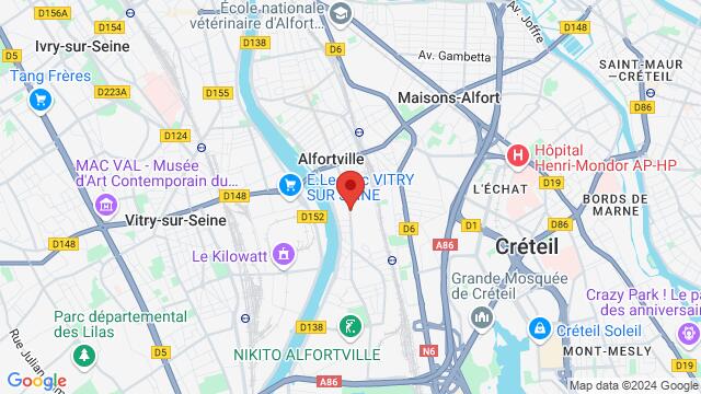 Map of the area around Elle et Lui Ecole de Danse, 71 Rue Etienne Dolet, 94140 Alfortville, France