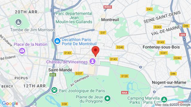 Map of the area around Maison des association 41/43 Rue Raymond du Temple 94300 VINCENNES