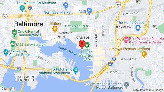 Map of the area around Bayside Cantina, 2809 Boston S, Baltimore, MD, 21224, United States