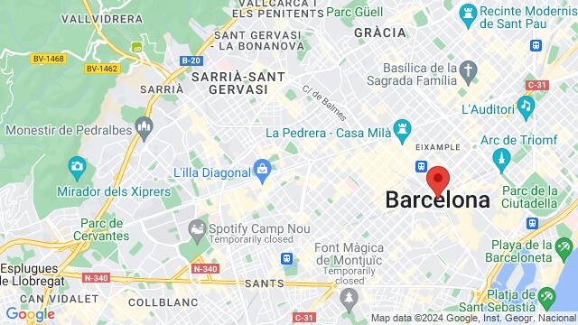 Map of the area around Barcelona, Spain, Barcelona, CT, ES