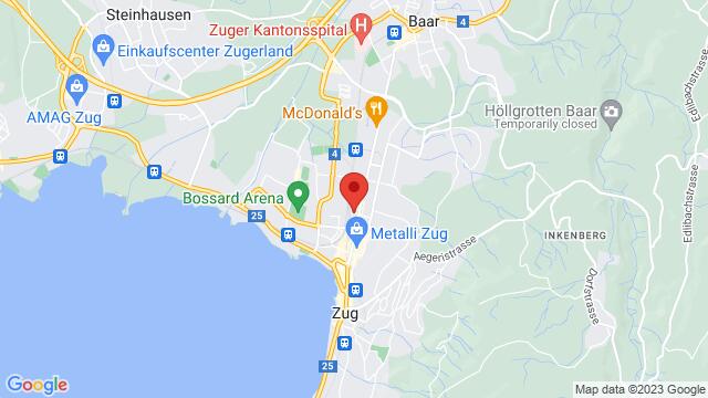 Mapa de la zona alrededor de Chicago Bar Zug, Baarerstrasse 63, Zug, Zug, 6300, Switzerland