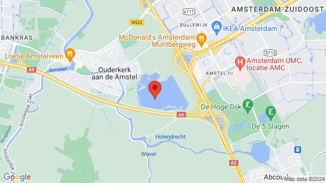 Map of the area around Ouderkerkerplas, Amsterdam, The Netherlands