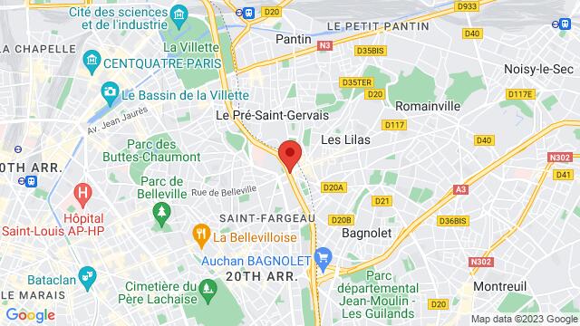 Karte der Umgebung von Place du Maquis du Vercors 75020 Paris