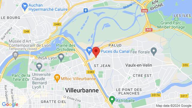 Karte der Umgebung von 9, rue Tranquille 69100 Villeurbanne