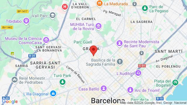 Map of the area around Carrer de la Providència, 76, 08024 Barcelona (Barcelona), Espanya,Barcelona, Spain, Barcelona, CT, ES