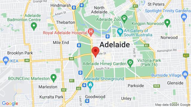 Map of the area around 255 Gouger Street, Adelaide, SA, AU