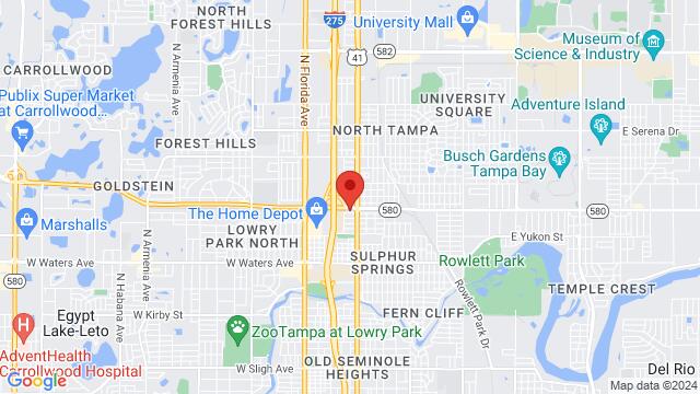 Map of the area around New World Tampa, 810 E Skagway Ave, Tampa, FL, 33604, United States