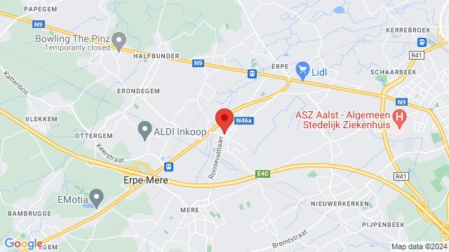 Map of the area around Artichoke Feestzaal Dorpsstraat 41 9420 Erpe-mere