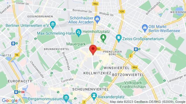 Map of the area around Schönhauser Allee 36, 10435, Berlin