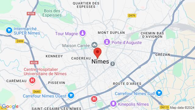 Map of the area around 20 rue Jean Reboul 30000 Nîmes