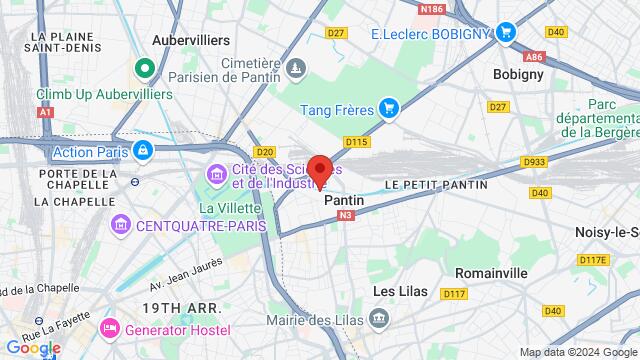 Map of the area around Feeling Dance, 26 Quai de l'Aisne, 93500 Pantin, France