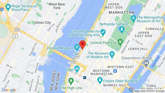 Map of the area around The Glasshouse, 660 12th Ave, New York, NY, 10019, United States