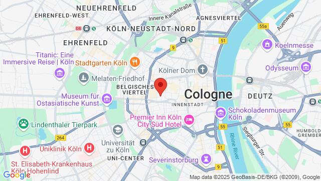 Map of the area around Mittelstr. 12-14B,Cologne, Germany, Cologne, NW, DE