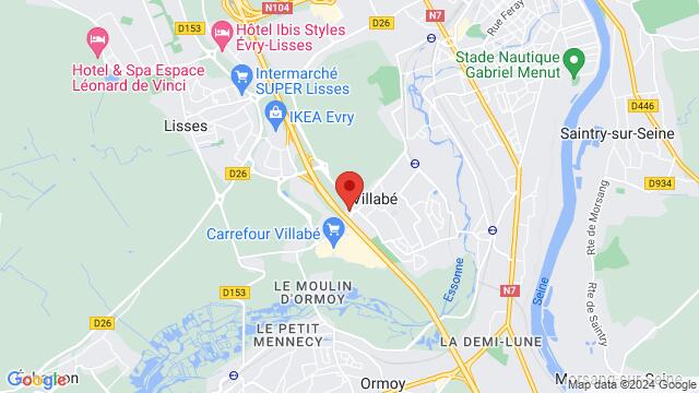 Map of the area around Salle La Villa, Rte de Lisses, 91100 Villabé, France