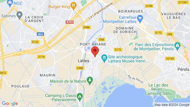 Map of the area around Espace Lattara rue de la Mairie 34970 Lattes