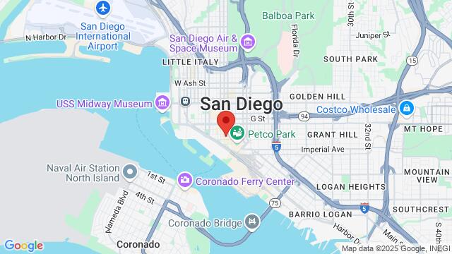 Map of the area around Sevilla Nightclub of San Diego, 353 5th Ave, San Diego, CA, United States