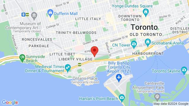Map of the area around 25 Ordnance Street, Toronto, ON, CA