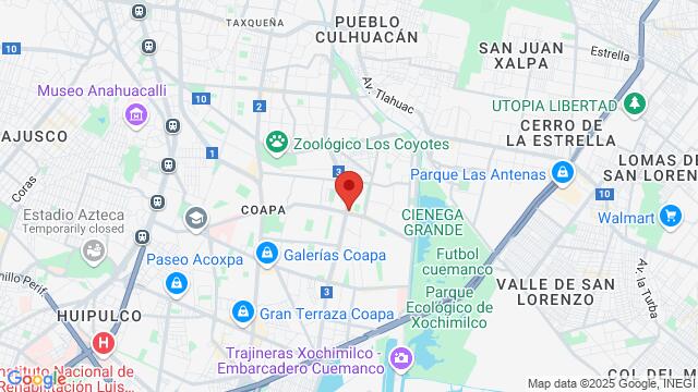 Mapa de la zona alrededor de Burgermuú, Huixtla, Cafetales, 04918 Coyoacán, CDMX, México,Mexico City, Mexico, Ciudad De México, MX, MX