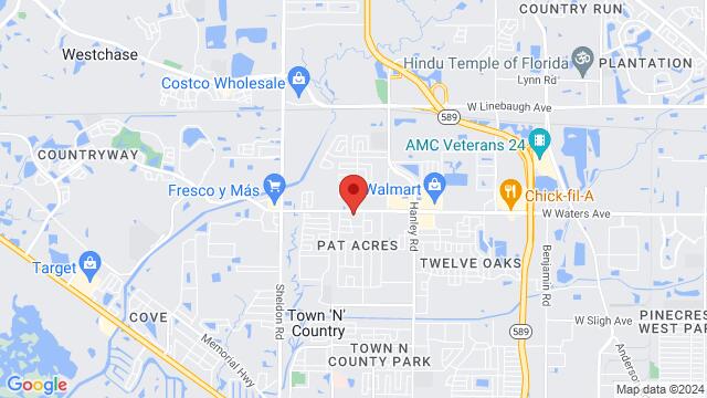 Map of the area around Wepa House Dance School, 8140 W Waters Ave, Tampa, FL, United States