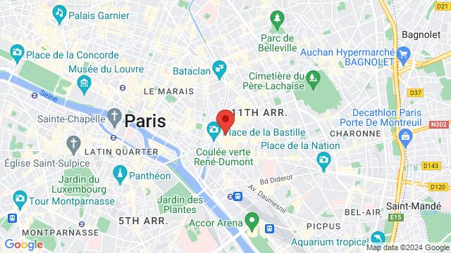 Map of the area around 7 Rue de Lappe, 75011 Paris, France,Paris, France, Paris, IL, FR