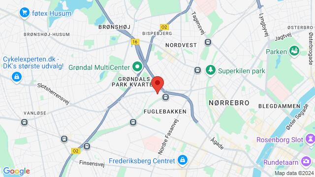 Map of the area around Rabarbervej 2,Copenhagen, Frederiksberg, SF, DK